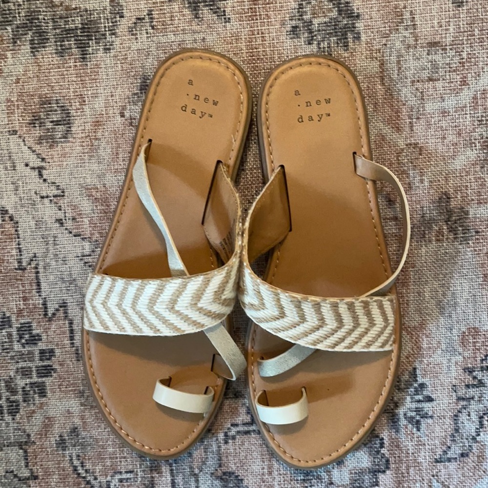 Class cream flip flops